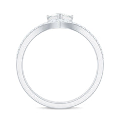 Princess Cut Certified Moissanite Flower Wedding Ring Set