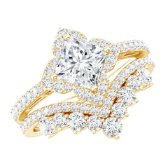 2.50 CT Cubic Zirconia Statement Wedding Ring Set With Certificate