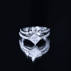 Princess Cut Moissanite Wedding Ring Set for Women