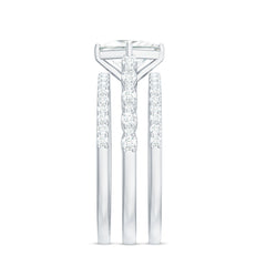 Princess Cut Moissanite 3 Piece Bridal Ring Set