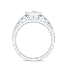 Princess Cut Moissanite 3 Piece Bridal Ring Set