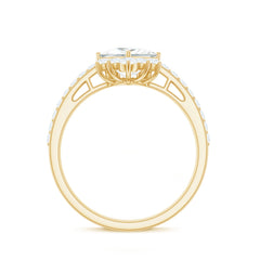 Princess Cut Moissanite Designer Engagement Ring for Women