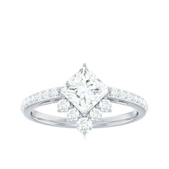 1.75 CT Princess Cut Solitaire Zircon Designer Engagement Ring