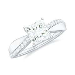 1.25 CT Princess Cut Cubic Zirconia Solitaire Engagement Ring in Gold