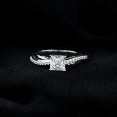 Solitaire Moissanite Princess Cut Engagement Ring
