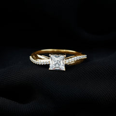 Solitaire Moissanite Princess Cut Engagement Ring