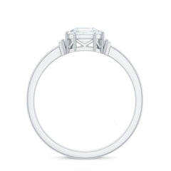 Asscher Cut Moissanite Engagement Ring with Certificate