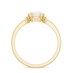 Asscher Cut Moissanite Engagement Ring with Certificate