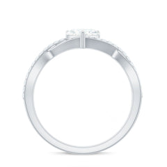 1.50 CT Heart Shape Moissanite Crossover Engagement Ring