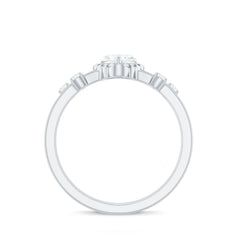 Zircon Solitaire Double Band Ring