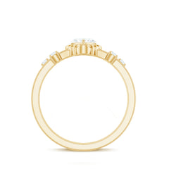 Zircon Solitaire Double Band Ring