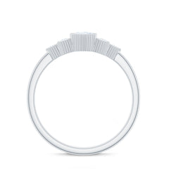 Marquise Moissanite Engagement Ring with Trios
