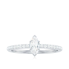 Marquise Cut Moissanite Solitaire Promise Ring for Women