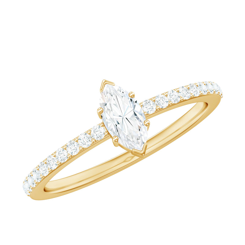 Marquise Cut Moissanite Solitaire Promise Ring for Women