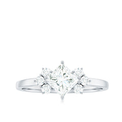 1 CT Princess Cut Cubic Zirconia Engagement Ring in Prong Setting