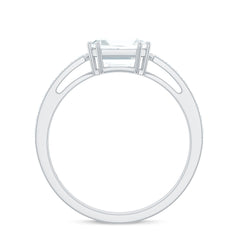 2.50 CT Asscher Cut Solitaire Zircon Engagement Ring