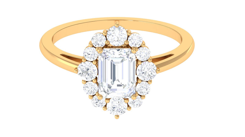 2.50 CT Octagon Cut Zircon Halo Engagement Ring