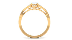 3/4 CT Oval Cut Solitaire Moonstone and Diamond Floral Halo Ring