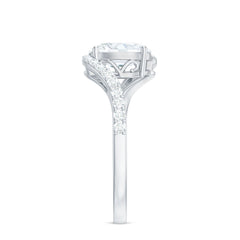 1 Carat Moissanite Oval Engagement Ring with Bypass Shank