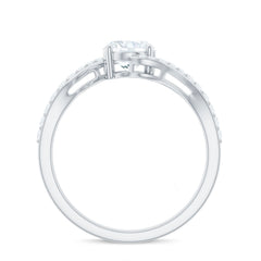 1 Carat Moissanite Oval Engagement Ring with Bypass Shank