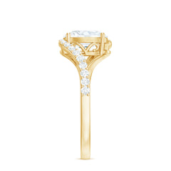1 Carat Moissanite Oval Engagement Ring with Bypass Shank
