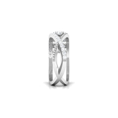 Designer Diamond Band Ring with Criss Cross Shank
