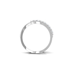 Designer Diamond Band Ring with Criss Cross Shank