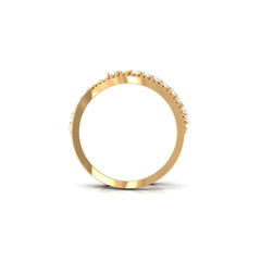 Designer Diamond Band Ring with Criss Cross Shank