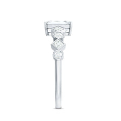 2 CT Octagon Cut Zircon Engagement Ring with Side Stones