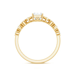 2 CT Octagon Cut Zircon Engagement Ring with Side Stones