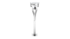 1 CT Octagon Cut Solitaire Zircon Engagement Ring with Split Shank