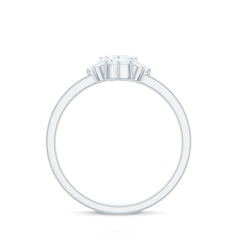 Certified Moissanite Heart Promise Ring with Accent