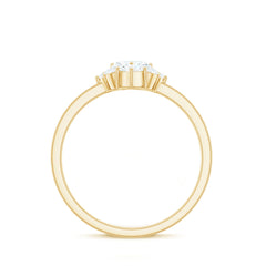 Certified Moissanite Heart Promise Ring with Accent