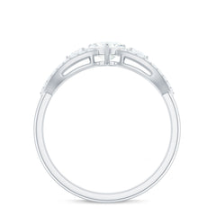 Certified Moissanite Heart Promise Ring with Split Shank