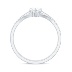 Heart Shape Moissanite Solitaire Engagement Ring with Enhancer