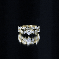 Heart Shape Moissanite Vintage Wedding Ring Set