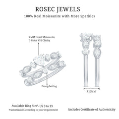 Heart Shape Moissanite Vintage Wedding Ring Set