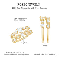 Heart Shape Moissanite Vintage Wedding Ring Set