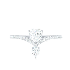 Designer Moissanite Heart Engagement Ring for Women