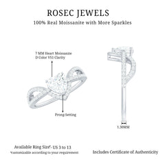 Heart Shaped Moissanite Designer Engagement Ring
