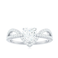 Heart Shaped Moissanite Designer Engagement Ring