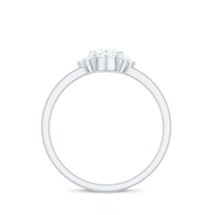 1 CT Cubic Zirconia Heart Engagement Ring with Side Stones