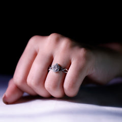 Illusion Set Round Moissanite Crossover Halo Engagement Ring