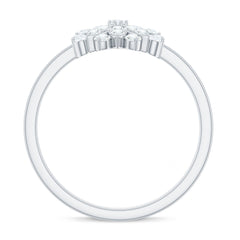 Cubic Zirconia Flower Cluster Engagement Ring in Gold