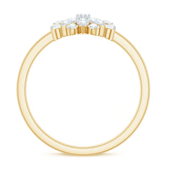 Cubic Zirconia Flower Cluster Engagement Ring in Gold