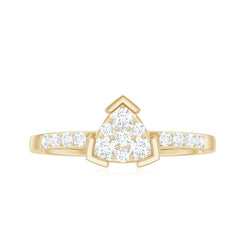 1/2 CT Round Cubic Zirconia Triangular Engagement Ring