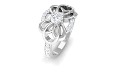 Nature Inspired Real Diamond Engagement Ring for Women