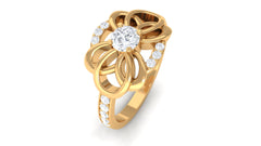 Nature Inspired Real Diamond Engagement Ring for Women
