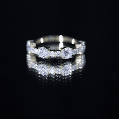 Cubic Zirconia Half Eternity Wedding Anniversary Ring