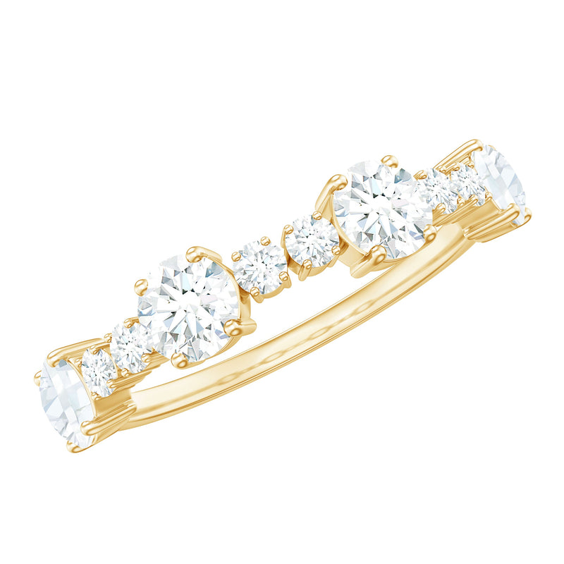 Cubic Zirconia Half Eternity Wedding Anniversary Ring